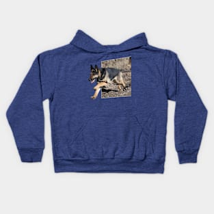 German Shepherd Jump Out Kids Hoodie